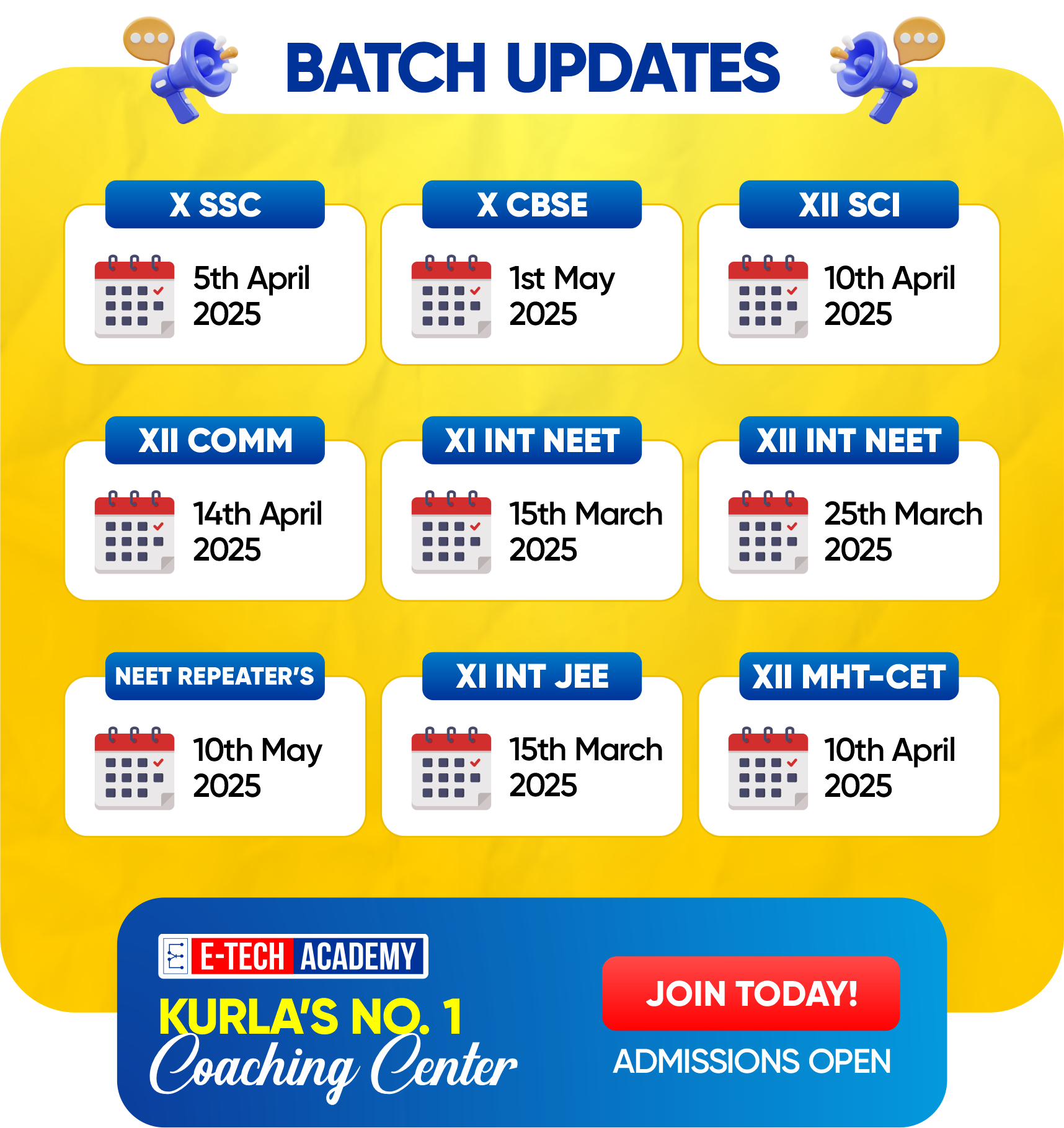 Admission Open at E-Tech Academy